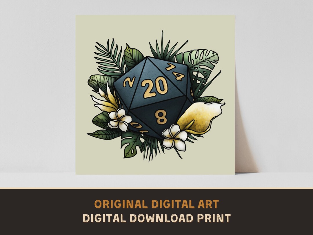 Rainforest D20 Poster Original Art Print DIGITAL DOWNLOAD D&amp;D Dungeons ...