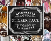 Milkshake DnD Classes Die-Cut Vinyl Sticker Pack - D&D Dungeons and Dragons Tabletop RPG TTRPG Stickers