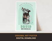 Druid Monster Milkshake Poster - Original Art Print - DIGITAL DOWNLOAD - D&D Dungeons and Dragons DnD