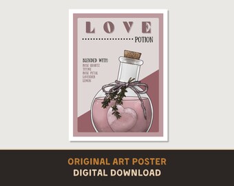 Love Potion Poster - Original Art Print - DIGITAL DOWNLOAD - D&D Dungeons and Dragons DnD Fantasy