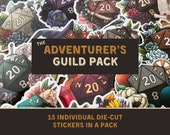 Adventurer's Guild Pack of Die-Cut Vinyl Stickers - D&D Dungeons and Dragons Tabletop RPG TTRPG Sticker