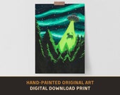 Beam Me Up - Original Acrylic Painting Print - Digital Download - Art Paint Artist