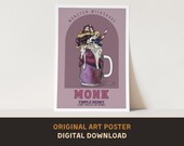 Monk Monster Milkshake Poster - Original Art Print - DIGITAL DOWNLOAD - D&D Dungeons and Dragons DnD