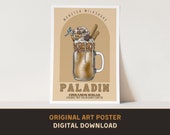 Paladin Monster Milkshake Poster - Original Art Print - DIGITAL DOWNLOAD - D&D Dungeons and Dragons DnD