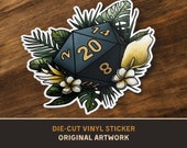 Rainforest D20 Die-Cut Vinyl Sticker - D&D Dungeons and Dragons Tabletop RPG TTRPG Stickers