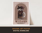 Wizard Monster Milkshake Poster - Original Art Print - DIGITAL DOWNLOAD - D&D Dungeons and Dragons DnD