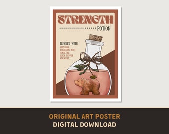 Strength Potion Poster - Original Art Print - DIGITAL DOWNLOAD - D&D Dungeons and Dragons DnD Fantasy