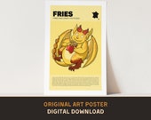 Fries Food Fiend Poster - Original Art Print - DIGITAL DOWNLOAD