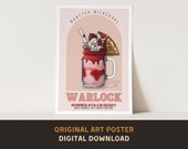 Warlock Monster Milkshake Poster - Original Art Print - DIGITAL DOWNLOAD - D&D Dungeons and Dragons DnD