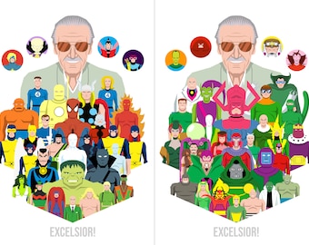 2 prints: Excelsior! Heroes & Villains (Exclusive Limited Edition)