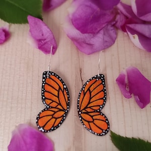 monarch butterfly wings earrings