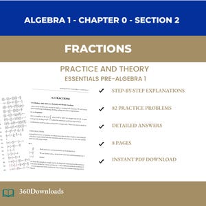 Zeszyt ćwiczeń z ułamków – ćwiczenia matematyczne do druku z wyjaśnieniami i odpowiedziami | Arkusze ćwiczeń przedalgebrowych w formacie PDF | Zasoby do edukacji domowej