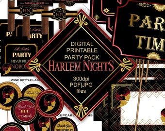 Prohibition Party 7 Signs Bundle, Art Deco Party Decorations, Harlem Nights  7 Signs Pack, Roaring 20s, New Year Party Sign, Digital Download -   Denmark