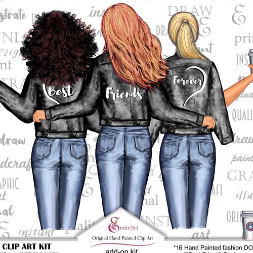 Best Friend Black Jacketblue Denim Jeans Clipart. CUSTOM - Etsy Best Friend Black Jacketblue Denim Jeans Clipart. CUSTOM - Etsy