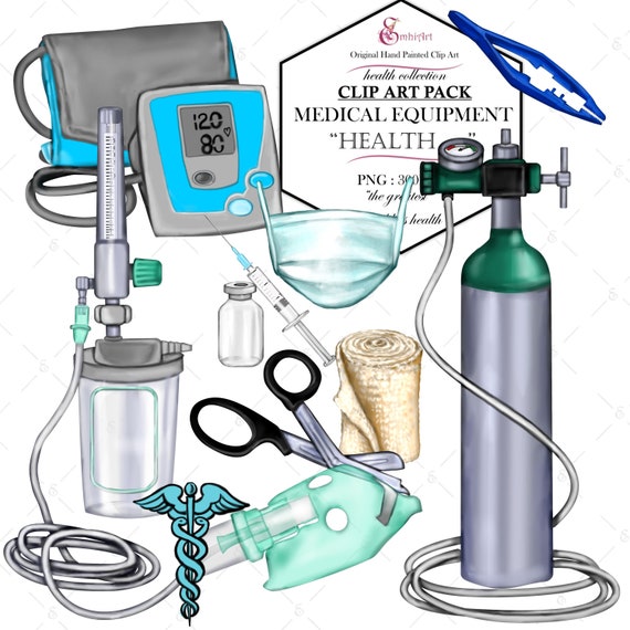 Health Care Medical Equipment Custom Clip Art Bundle.respiratory