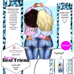 Beste Freundin Clipart Bundle. Personalisierte Frisuren einfach individuell