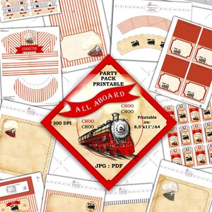 TRAIN Printable Party Pack.instant Download Printable SET. TRAINS Steam ...