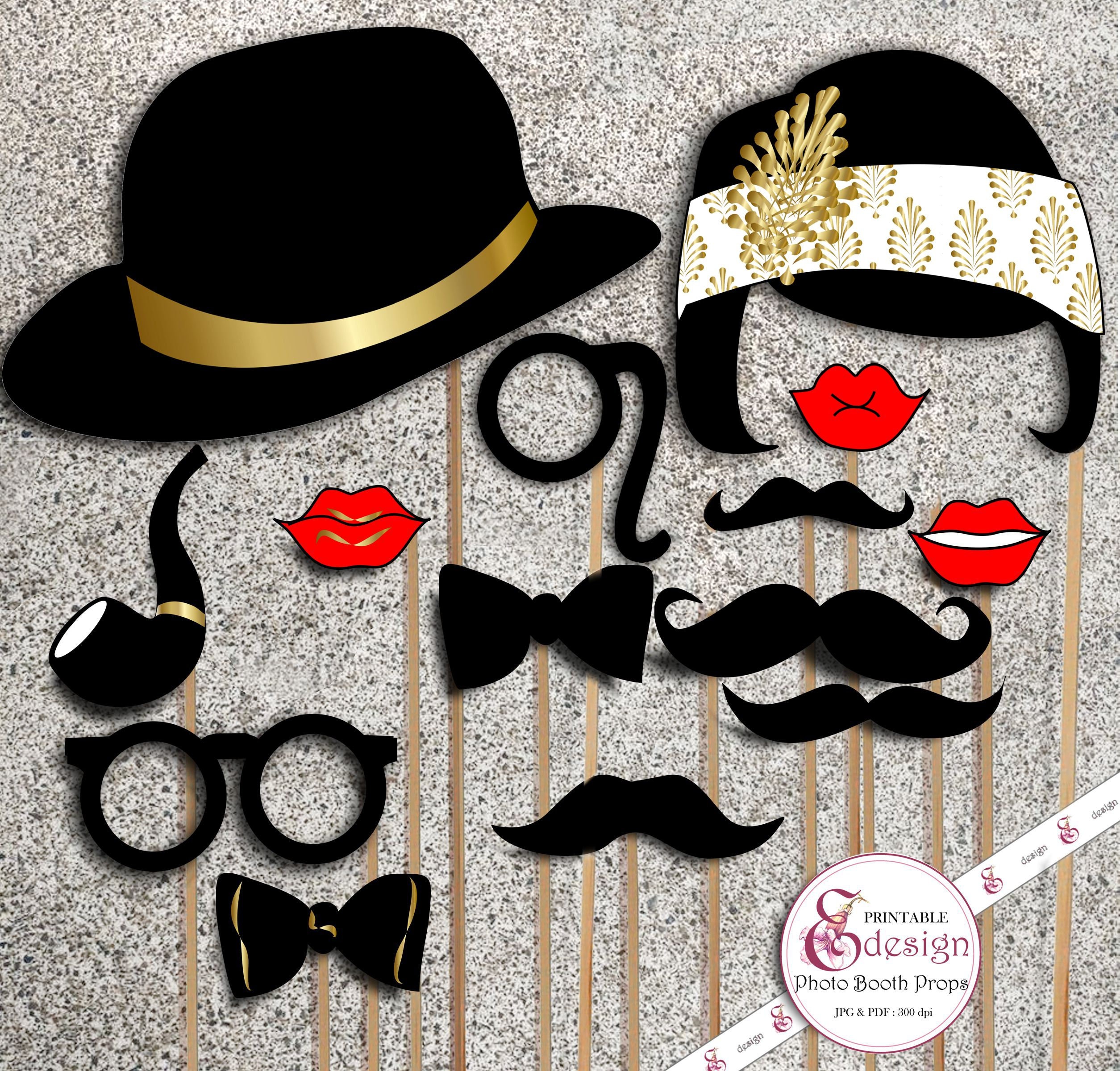 Great Gatsby Party Printable. Photo Booth PROPS. Instant | Etsy