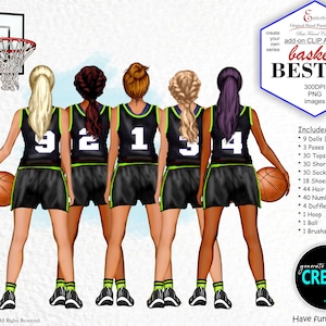 Basketbal beste vriend aangepast team clipartpakket nr. 3. 3 nieuwe poses en uniformkleuren