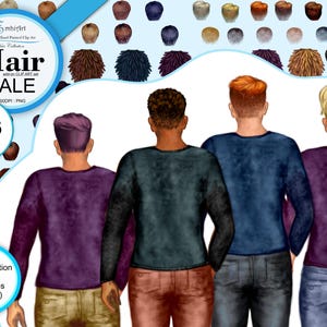 Male Hair Custom Clipart Bundle