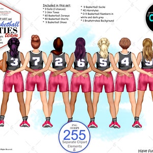 Basketball Bester Freund Team Portrait Benutzerdefinierte selbst Clipart Bundle