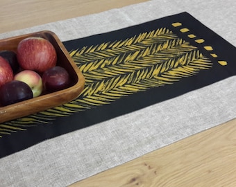 Table Decor, Table Runner, Table Runner Gift, Wheat Decor, Hand Painted Table Runner, Table Cloth Runner, Silk Runner, Jewish Home Decor