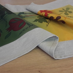 Table Decor, Runner, Table Linens, Table Runner Gift, Pomegranate Decor, Jewish Housewarming, Hand Painted Silk Runner, Seven Species