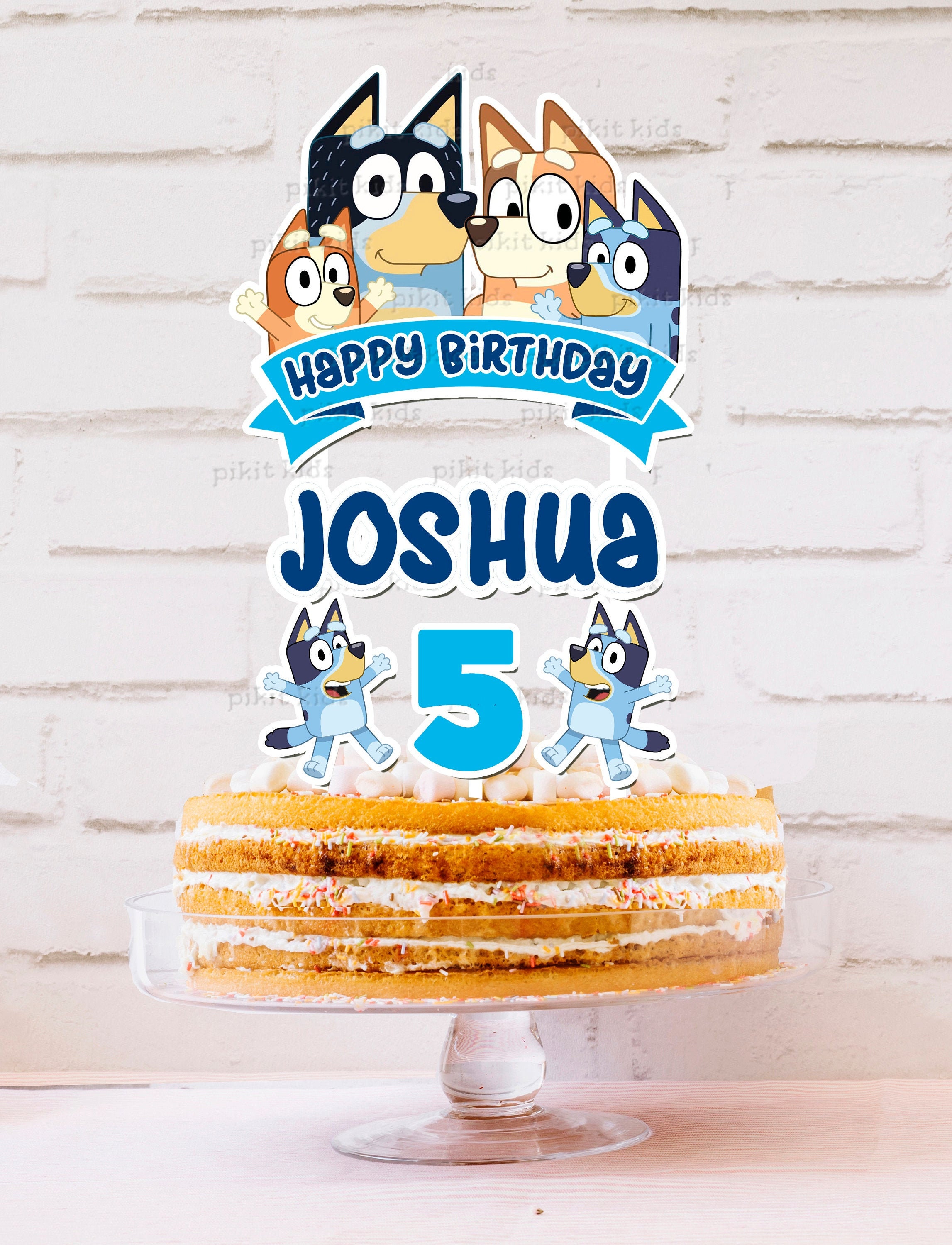 Details about   Bluey Birthday Party Decor Cake Topper
