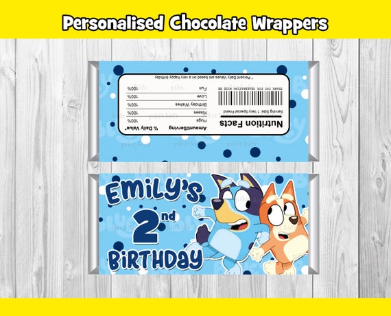 12 x Personalised Wrappers Chocolate Bars Birthday Favours Stars