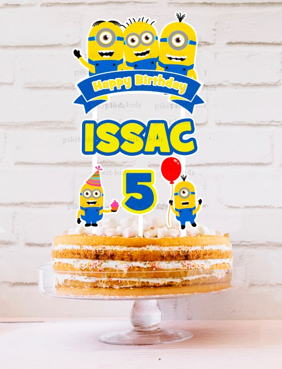 Minions Personalised Bunting Custom Cake Topper Lolly Loot Tag Etsy