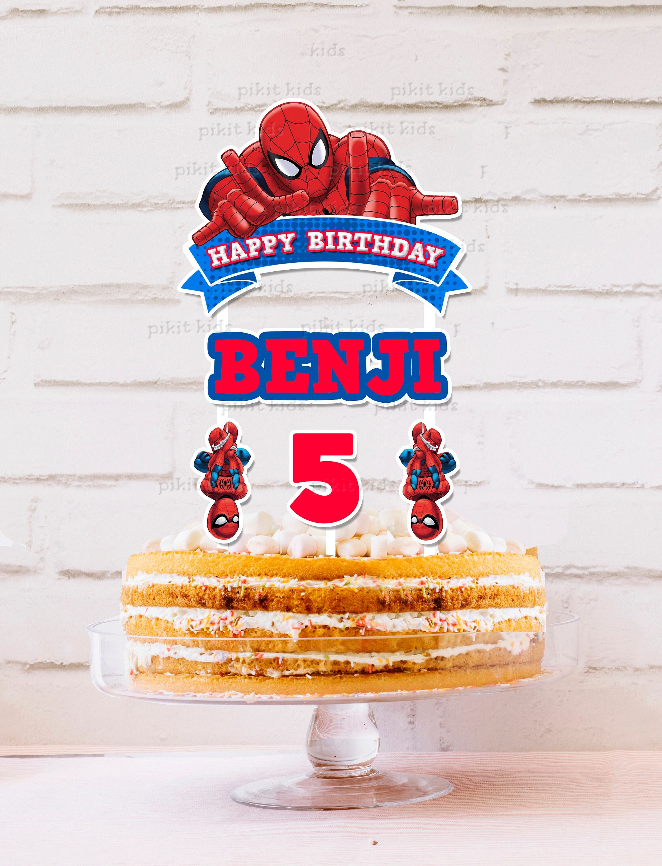 Spiderman Cake Topper Personalised Sturdy Kids Birthday Etsy Spiderman Cake Topper Personalised Sturdy Kids Birthday Etsy
