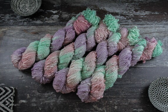 Hand Dyed Yarn, Slub Yarn, Merino, Nylon - Candy Hearts