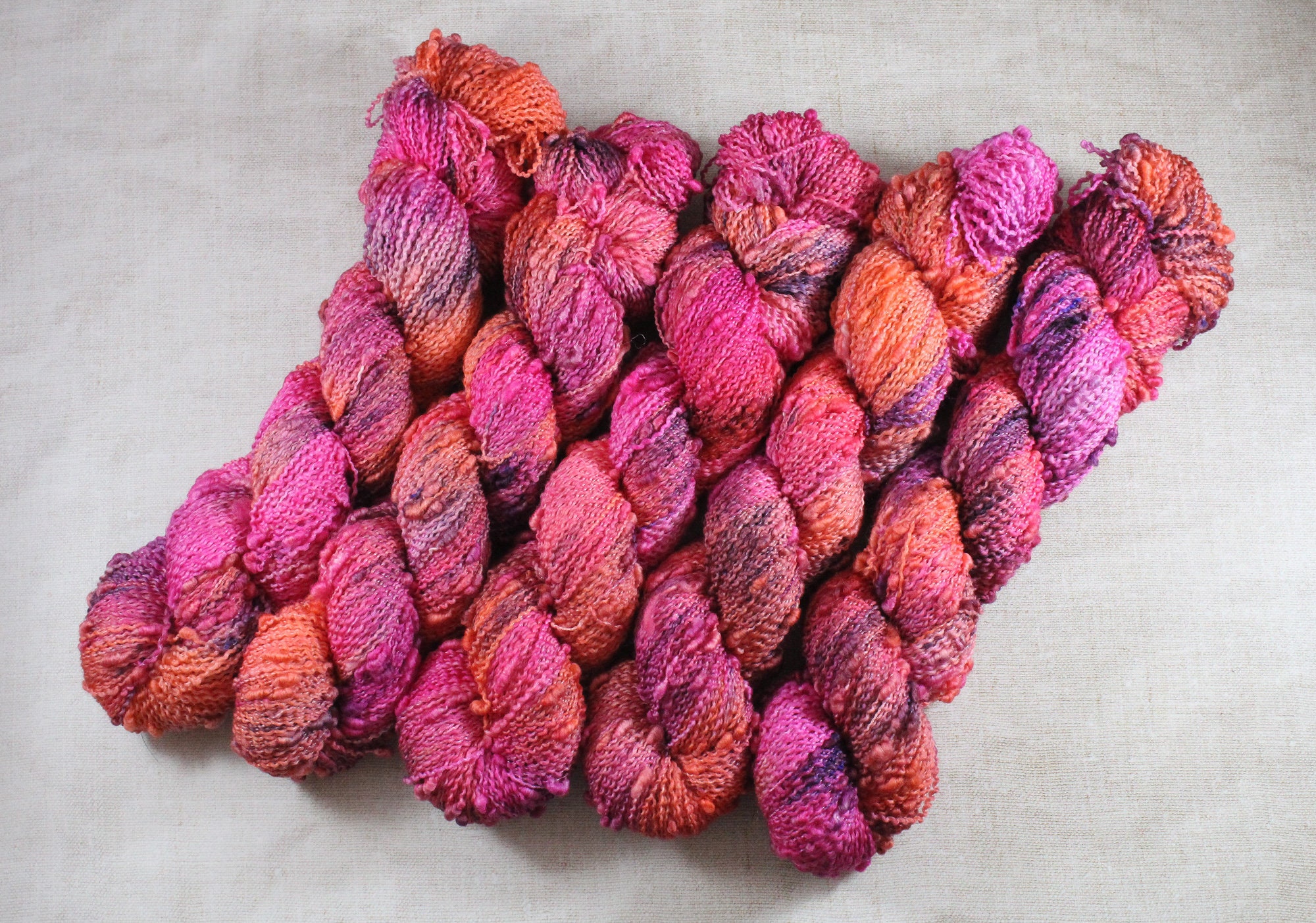 Hand Dyed Yarn Slub Yarn Merino Nylon Springy Etsy