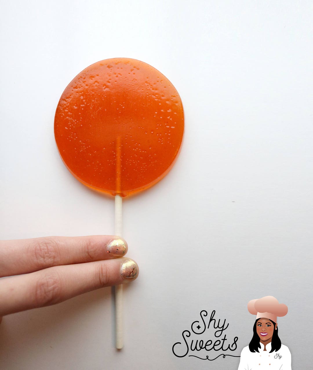 Mango Ginger Lollipops Set of 10 Gourmet Organic Fruit Pops Clear Round Wedding Bridal Shower