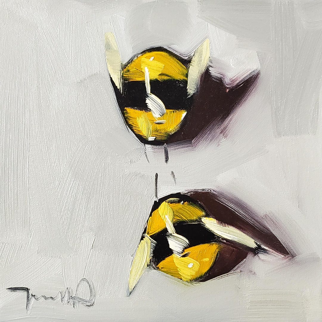 Shiny Honey Bees Art PRINT of Oil Painting by Artist Jose TRUJILLO ...