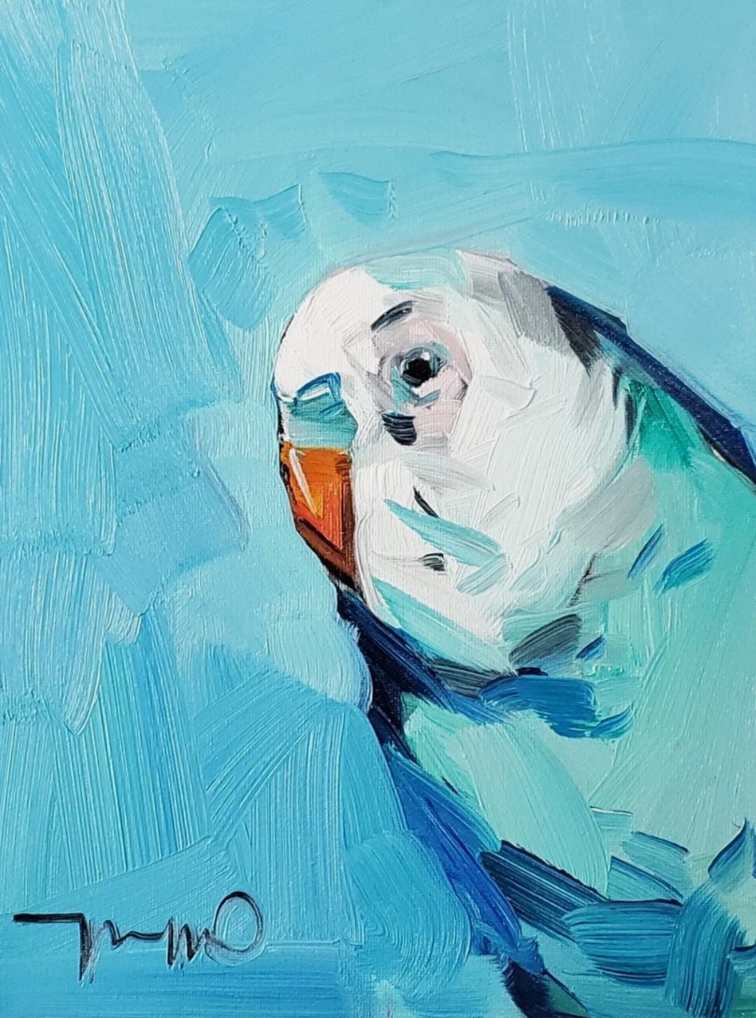 Parakeet Bird PRINT of Oil Painting by Artist Jose TRUJILLO 16x20 - Etsy