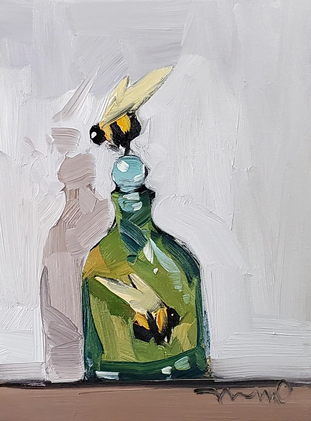 Jar Bee Still Life PRINT of Oil Painting by Artist Jose TRUJILLO 16x20 ...