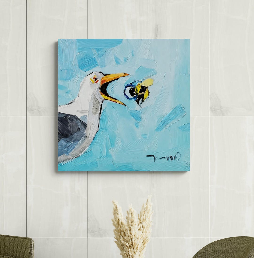 Ready to Hang - Seagull Bee PRINT of Oil Painting by Artist Jose ...