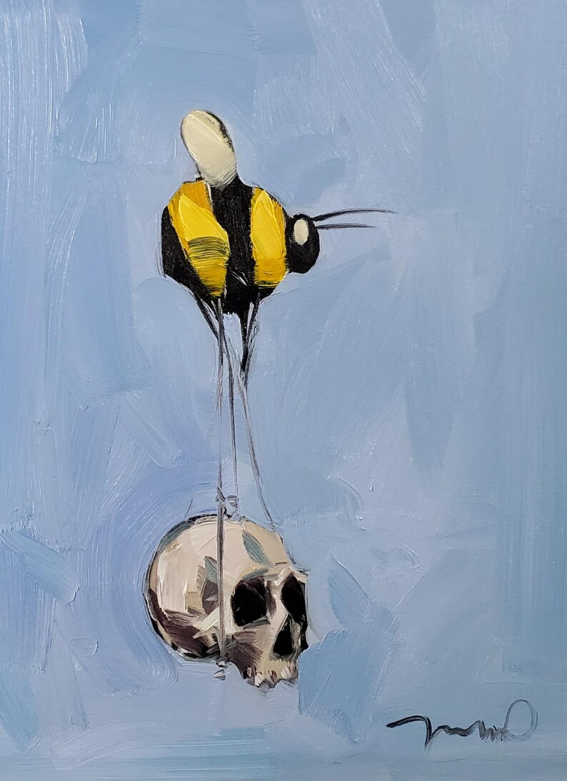 Skull Bee Modernist Art PRINT of Painting by Artist Jose Trujillo 16x20 ...