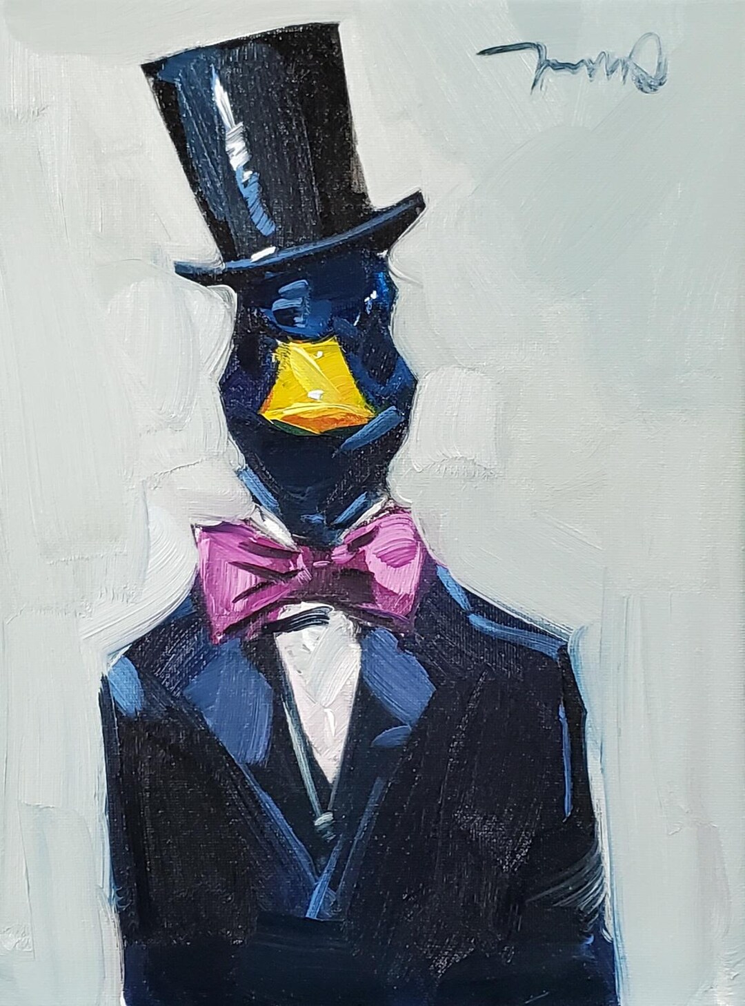 Elegant Blue Bird Art PRINT of an Oil Painting by Artist Jose Trujillo ...