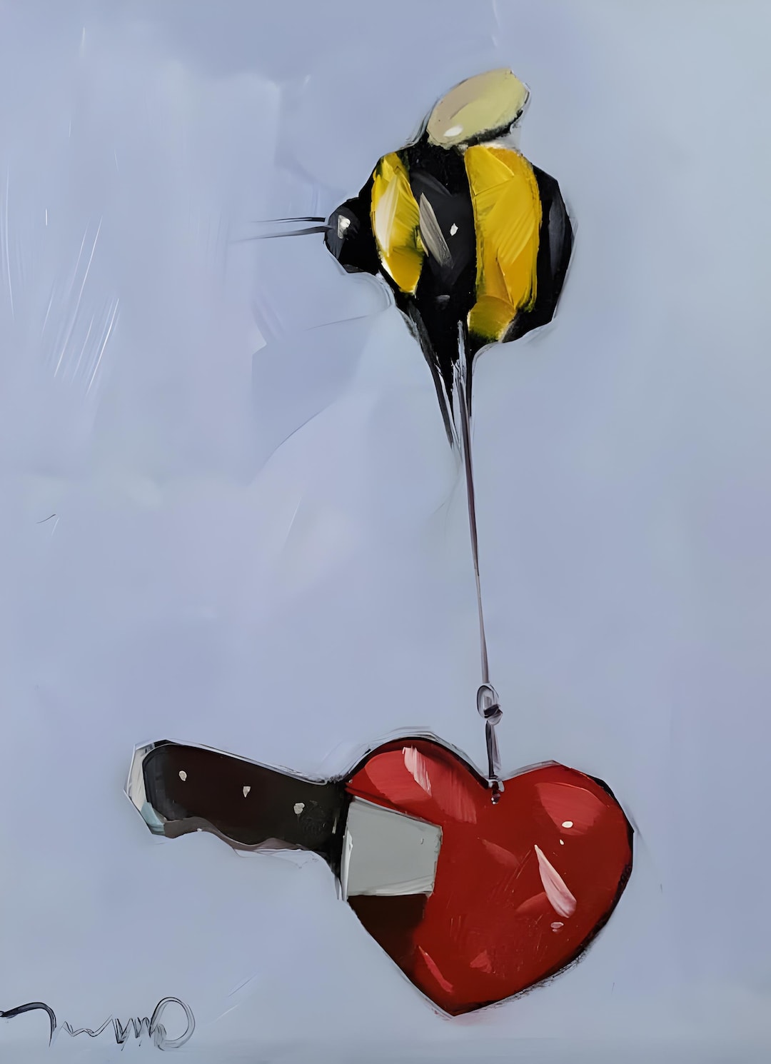 Knife Heart Bee 16x20 PRINT of Oil Painting by Artist Jose TRUJILLO - Etsy