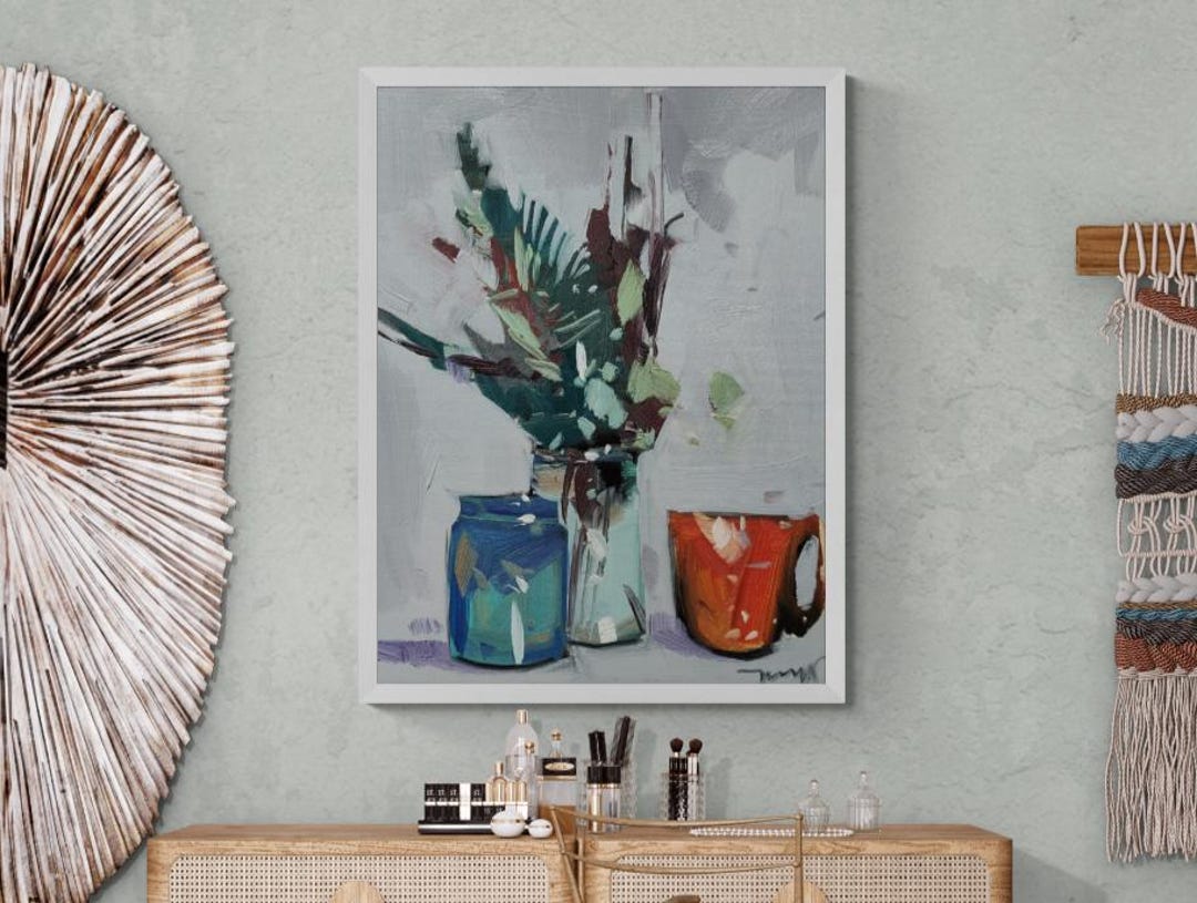 Jose Trujillo Large 36x48" Canvas Print Impressionist Still Life Plants ...