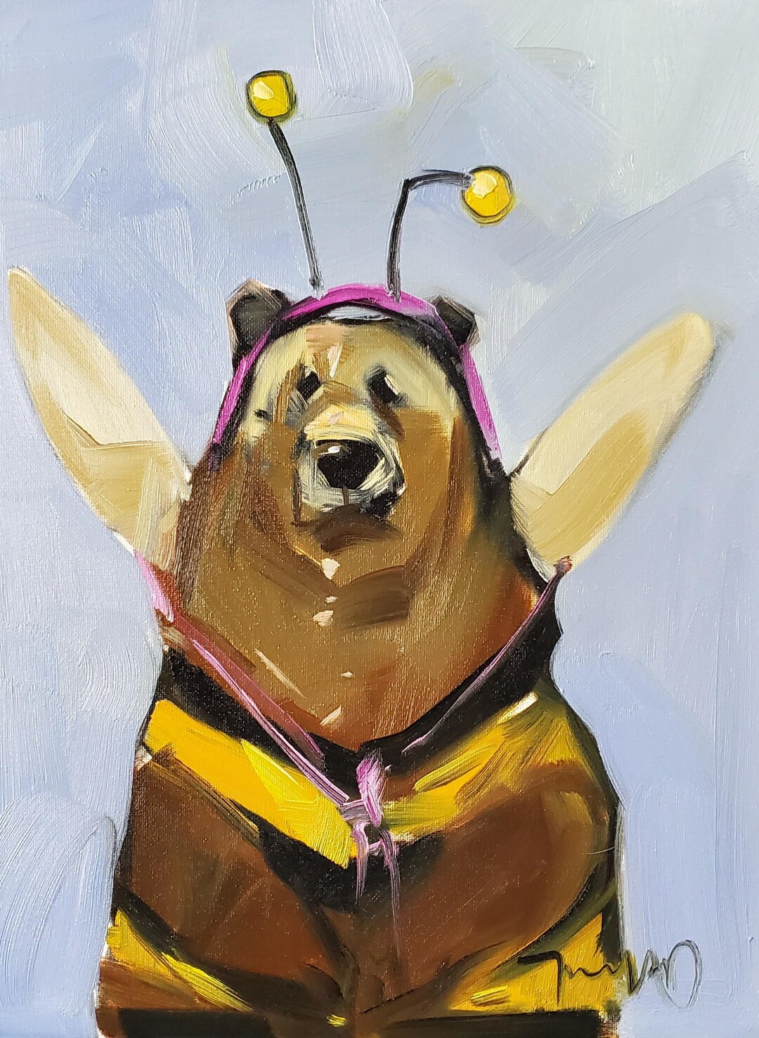 Brown Bear Bee Costume PRINT of Oil Painting by Artist Jose TRUJILLO ...