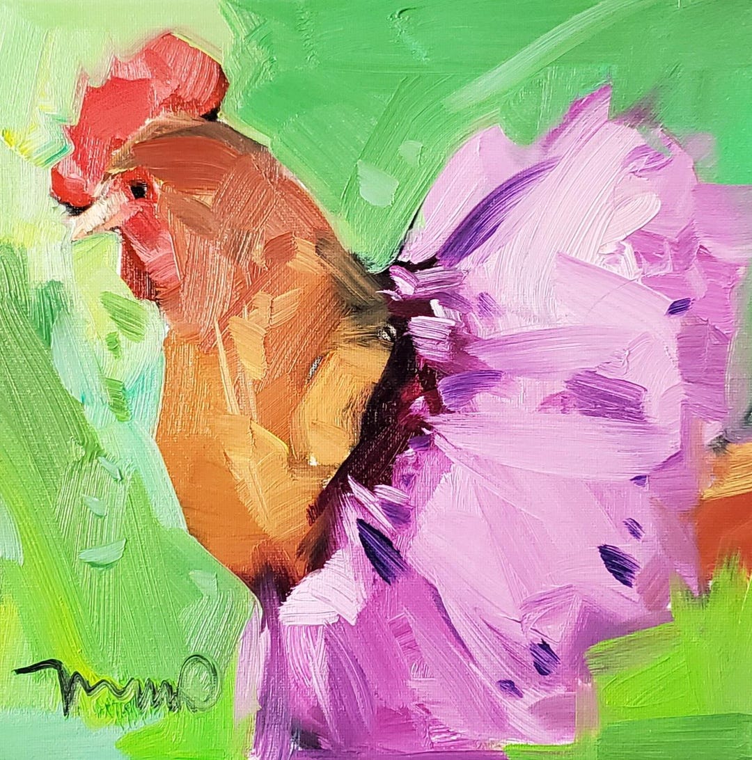 Ballerina Chicken Art PRINT of Oil Painting by Artist Jose Trujillo ...