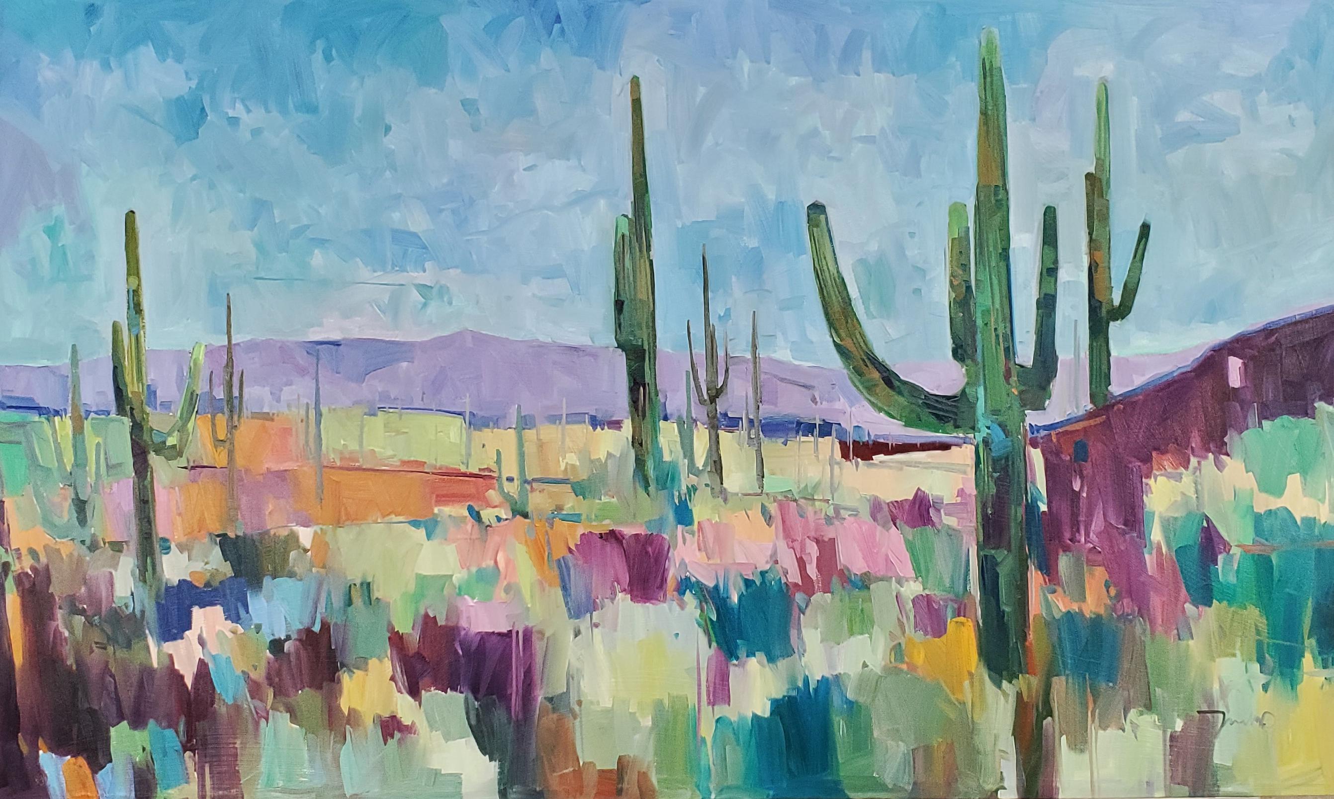 40x60 XXL Impressionist Desert Landscape Painting Canvas Art PRINT