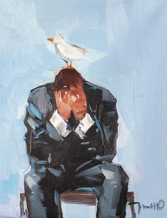 Jose Trujillo Large 16x20 Canvas Print Impressionist Tired Man and