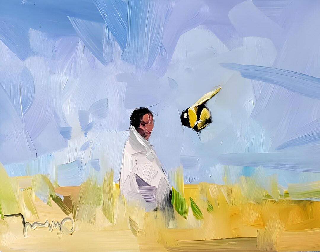 Person Bee Field Art PRINT of an Oil Painting by Artist Jose Trujillo ...