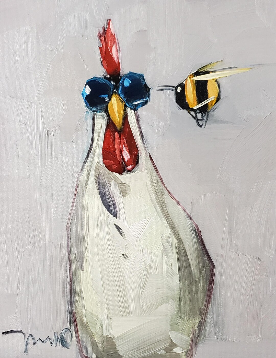 Chicken Bee PRINT of an Oil Painting by Artist Jose Trujillo 16x20 ...