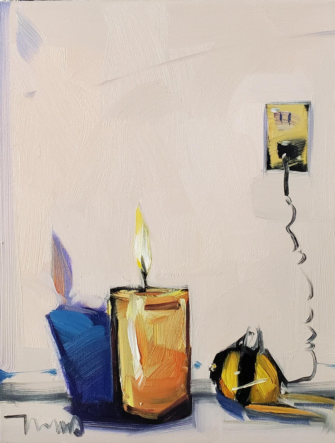 Candle Electric Bee Canvas Art PRINT of an Oil Painting by Artist Jose ...