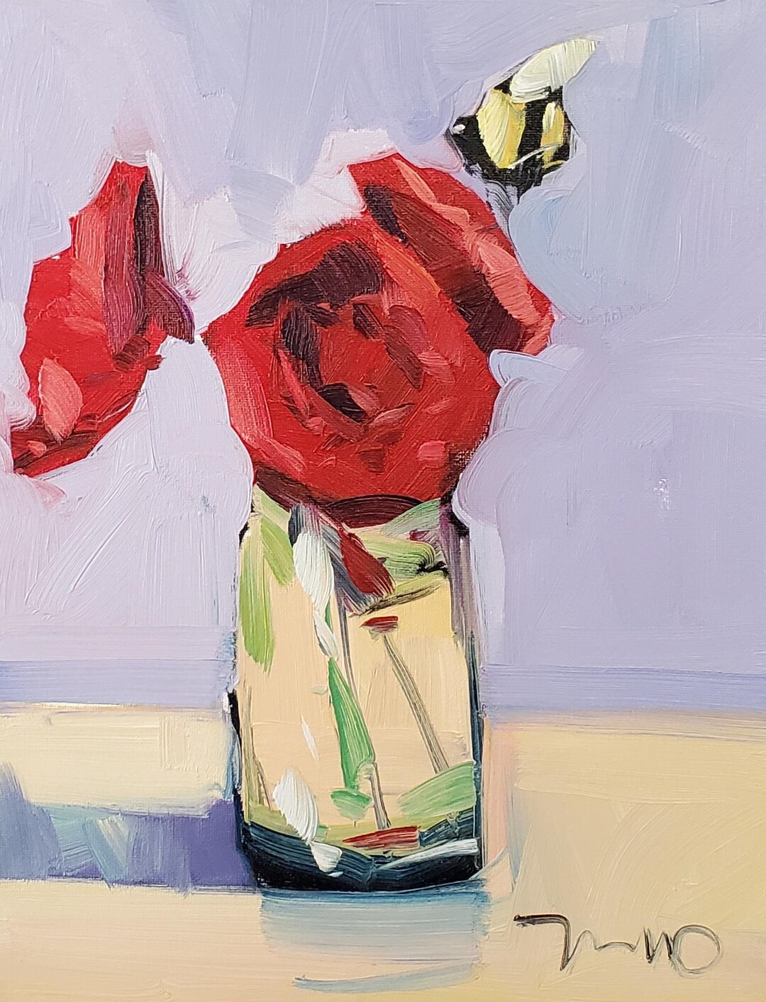 Red Flowers Still Life Art PRINT of Painting by Artist Jose Trujillo ...